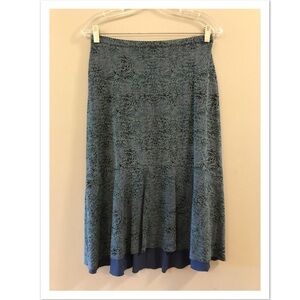 J. Jill Blue Purple Knit Stretch Skirt Tall Small